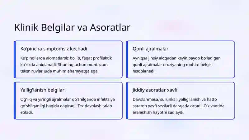 Bachadon Bo'yni Eroziyasi va Ektopiyasi: Sabablar, Belgilar va Davolash 4