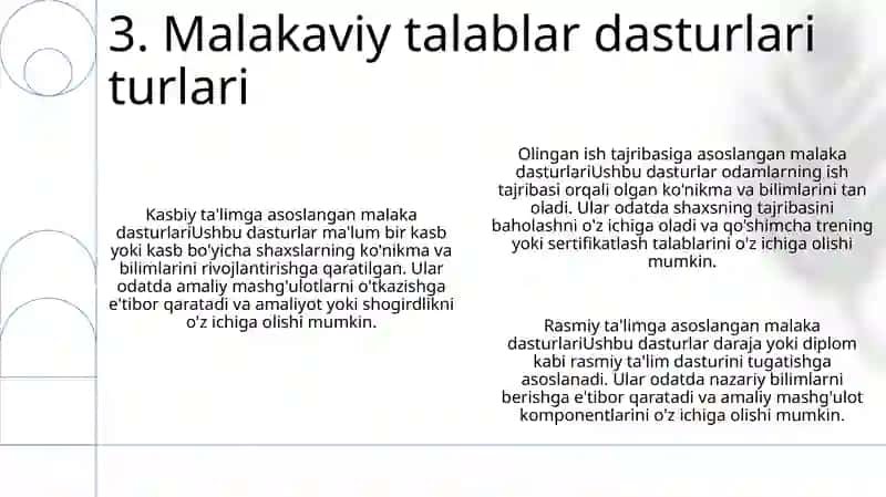 Tarbiya Fani Bóyicha Yaratilgan Malaka Talablari Dasturlari 4