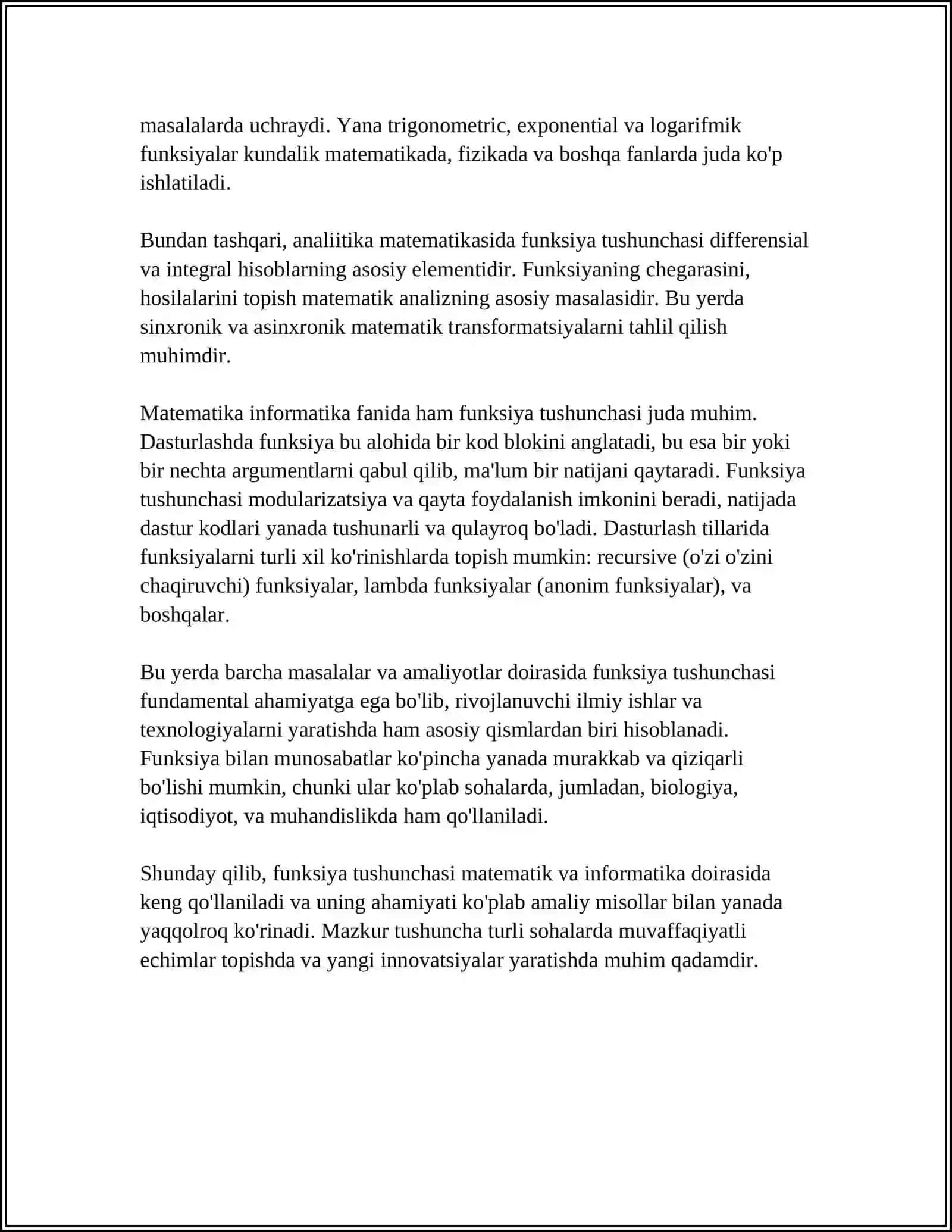 FUNKSIYA TUSHUNCHASI. FUNKSIYA LIMITI. FUNKSIYA LIMITINI HISOBLASH. BIRINCHI VA IKKINCHI AJOYIB LIMIT. CHEKSIZ KATTA VA CHEKSIZ KICHIK FUNKSIYALAR 4
