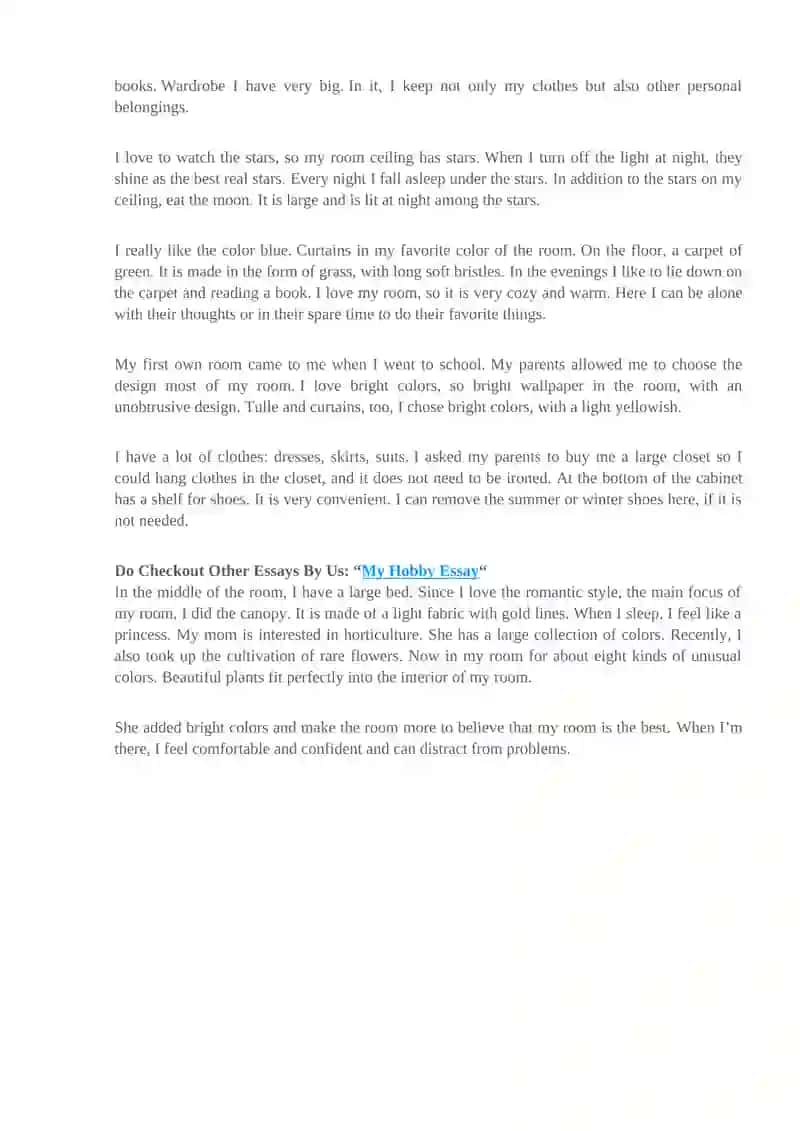 My Room Essay 4