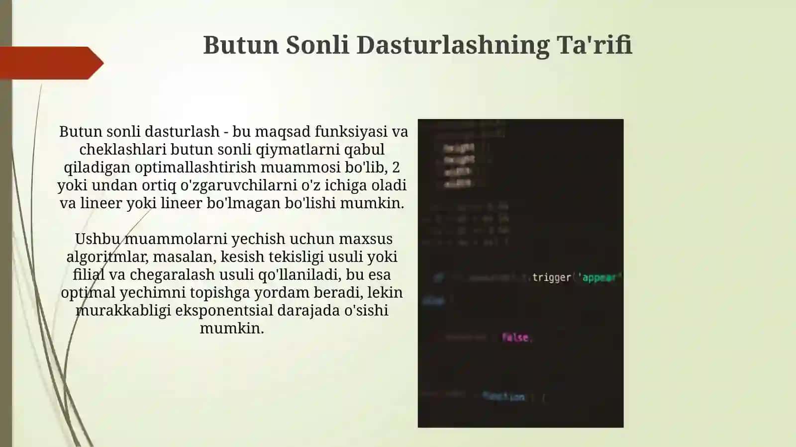 Butun Sonli Dasturlash Usullari 4