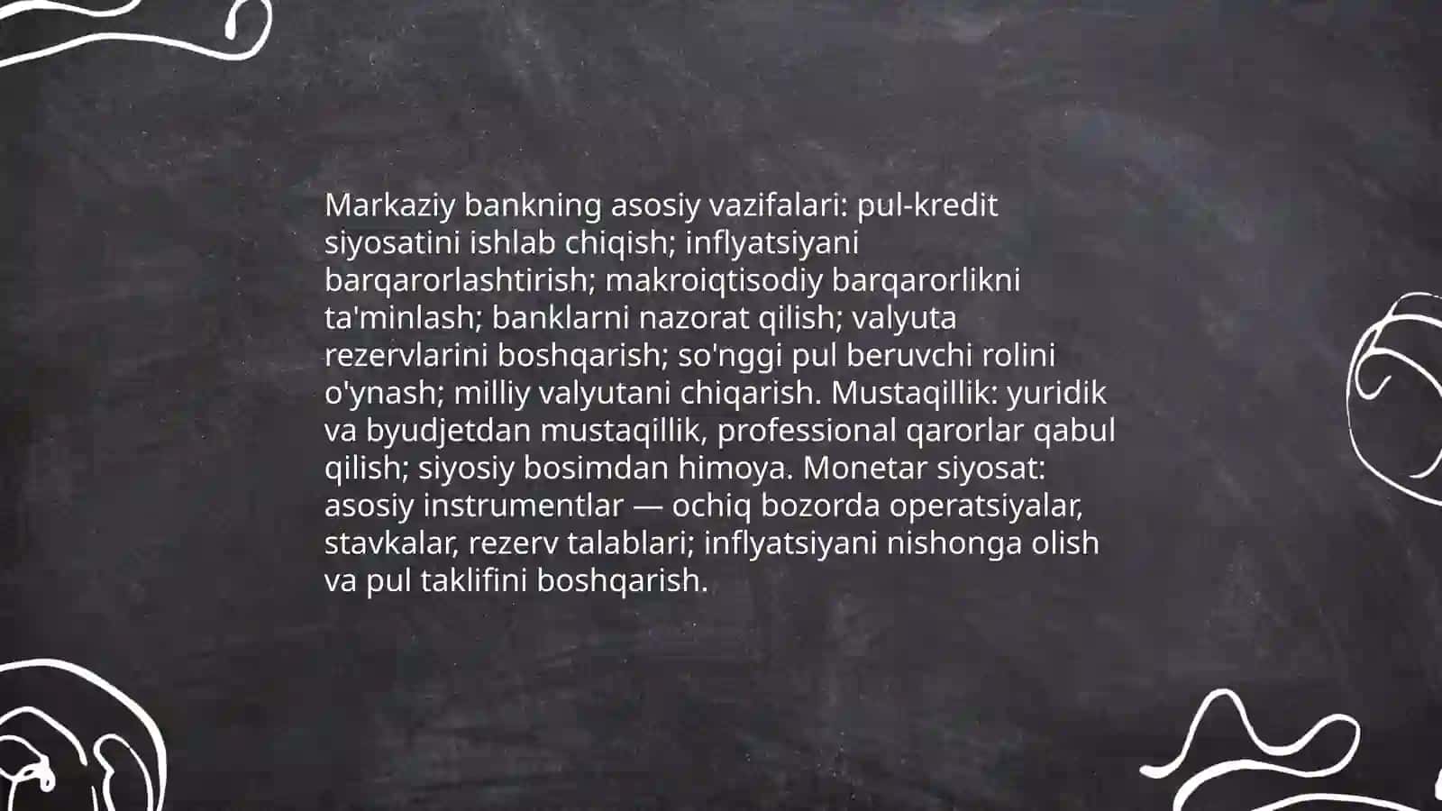 Pul-kredit tizimi. Banklar va ularning bozor iqtisodiyotidagi roli 4