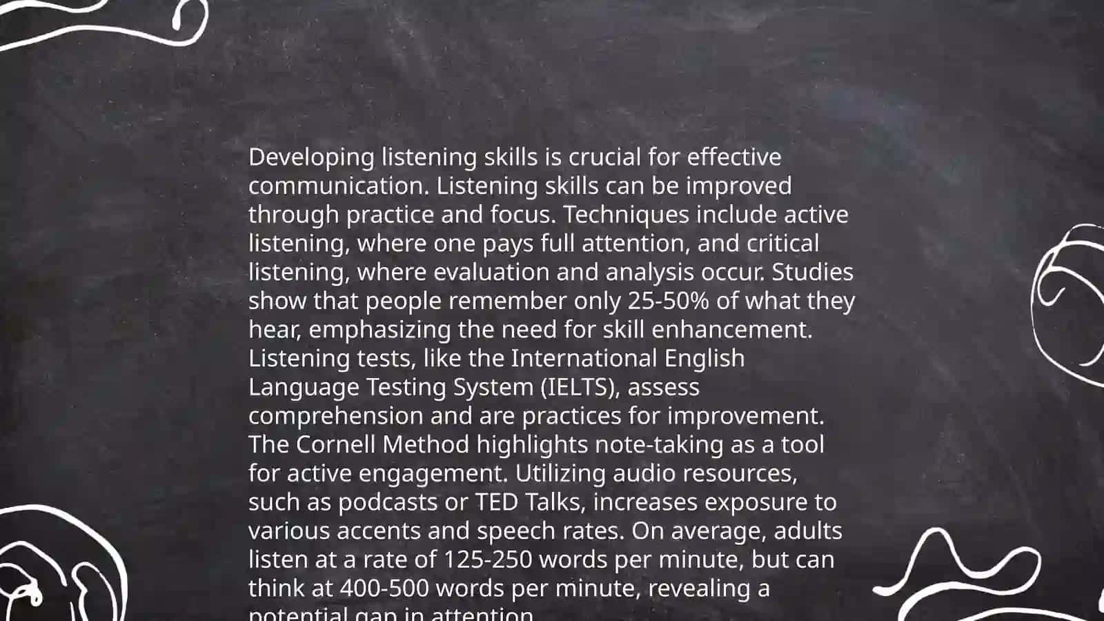 Reading listening speaking writing haqida ma'lumotlar kiritilgan slayd 4