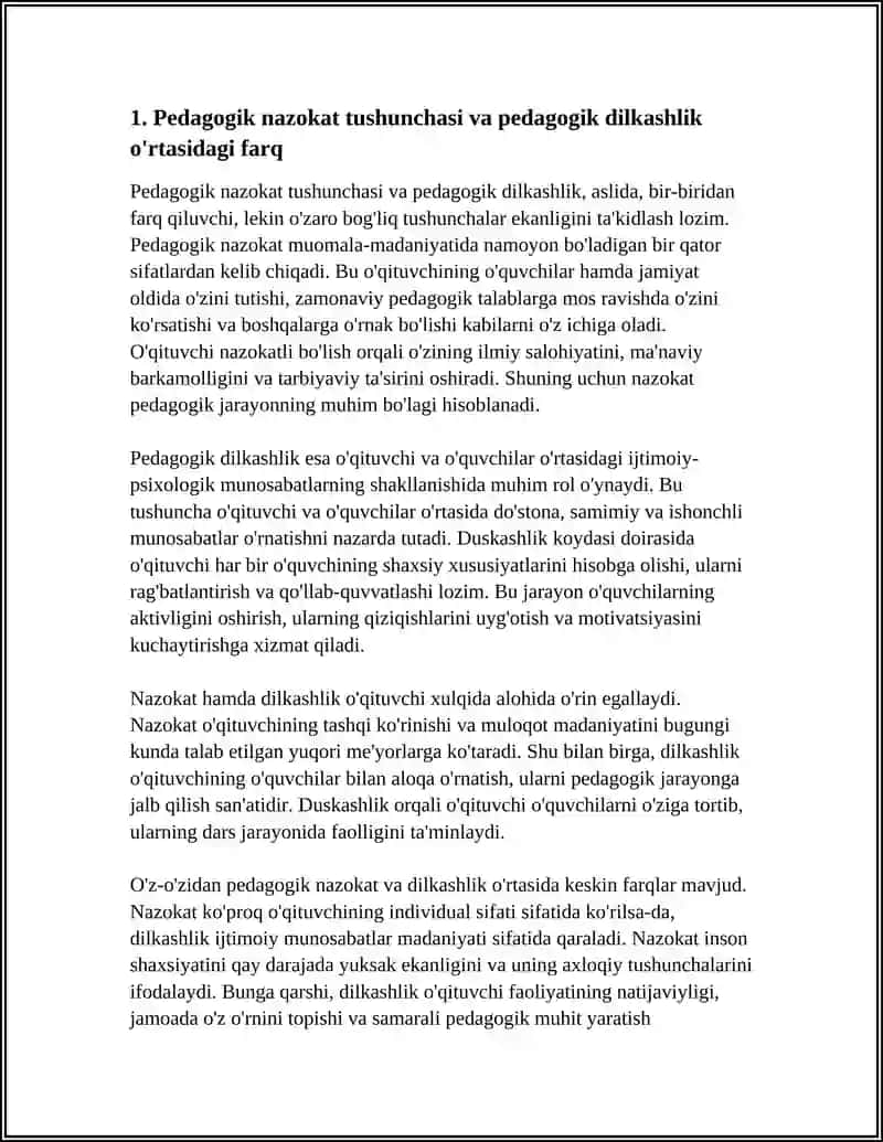 PEDAGOGIK NAZOKAT, XUSHMUOMALALIK VA KASBIY PEDAGOGIK DILKASHLIKNING O’QITUVCHI XULQ ATVORIDA SHAKLLANISHI 4