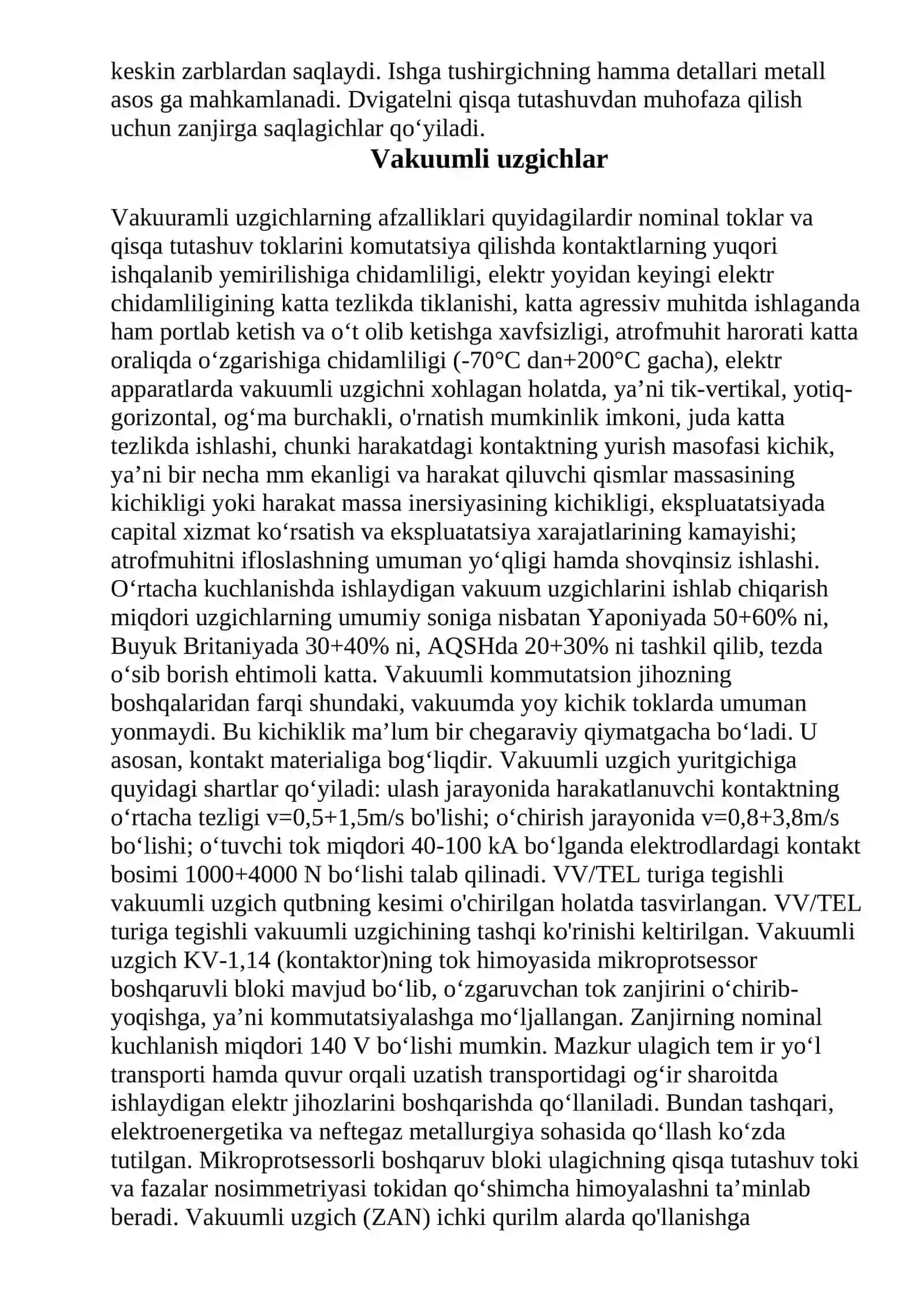 Havoli va vakuumli uzgichlar 4