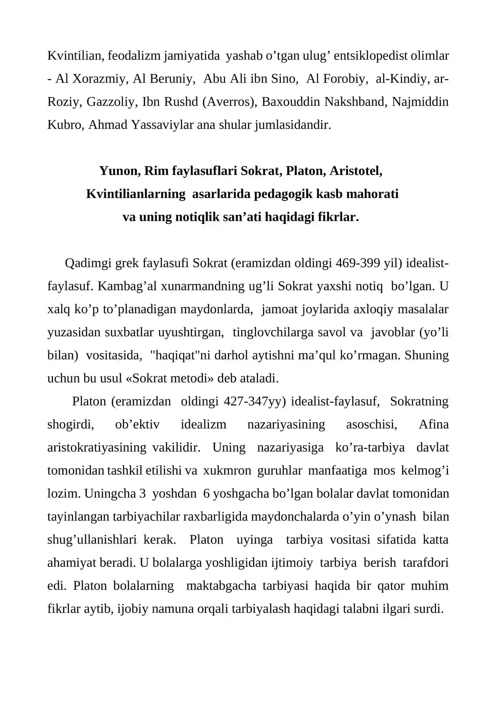 Pedagogik fikrlar va maktablar tarixida o’qituvchi mahorati masalalari 4