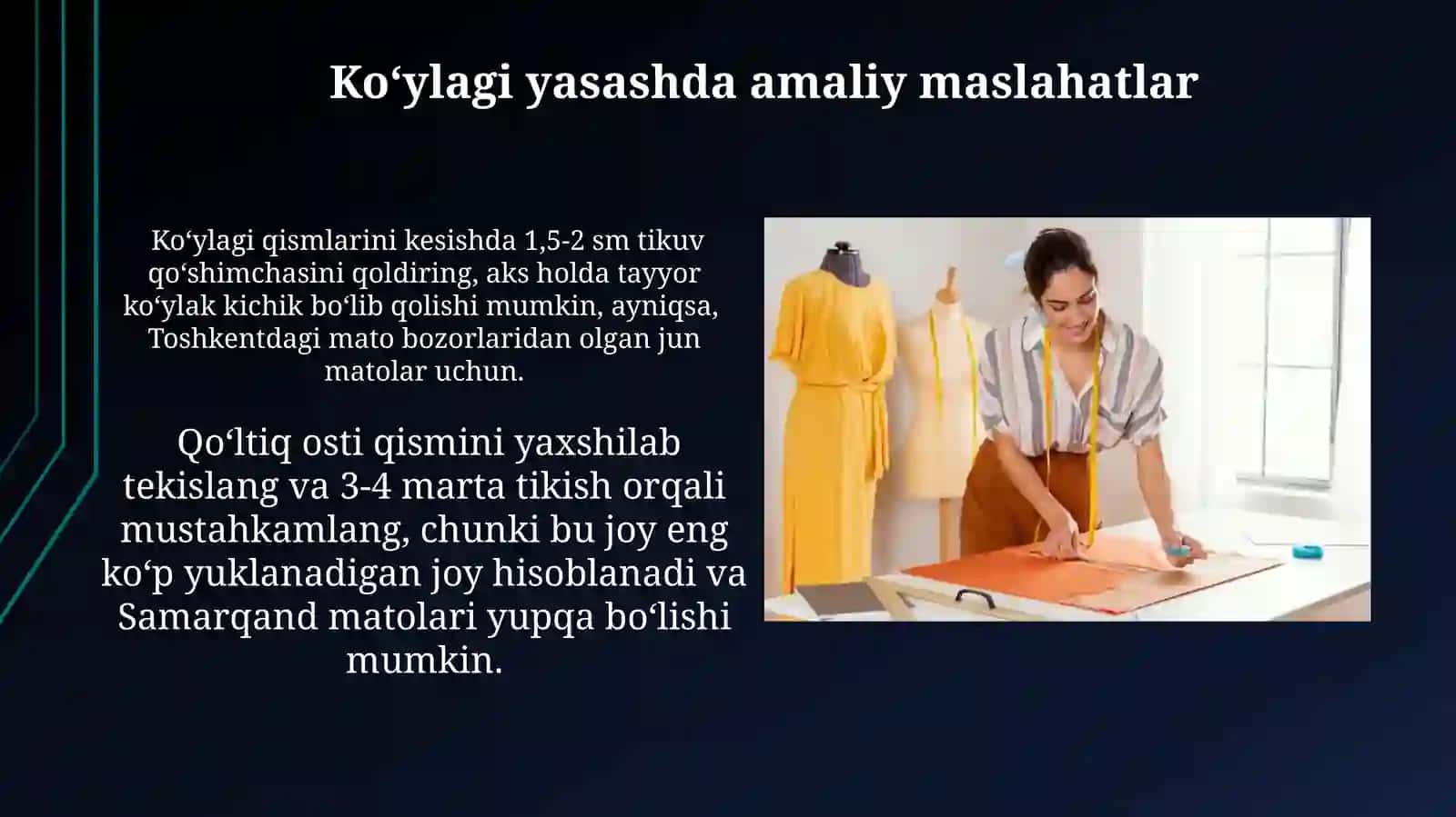 Turli bichimdagi ayollar ko‘ylagini konstruksiyalash xususiyatlari 4