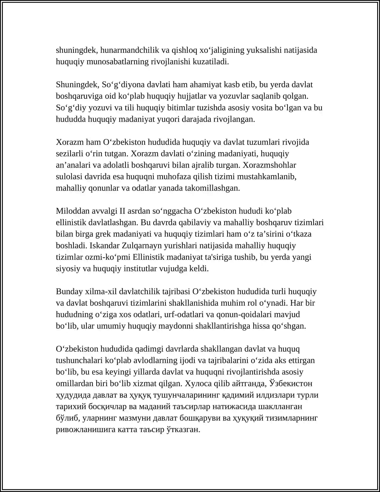 O‘zbekistonda Davlat va Huquqning Paydo Bo‘lishi 4