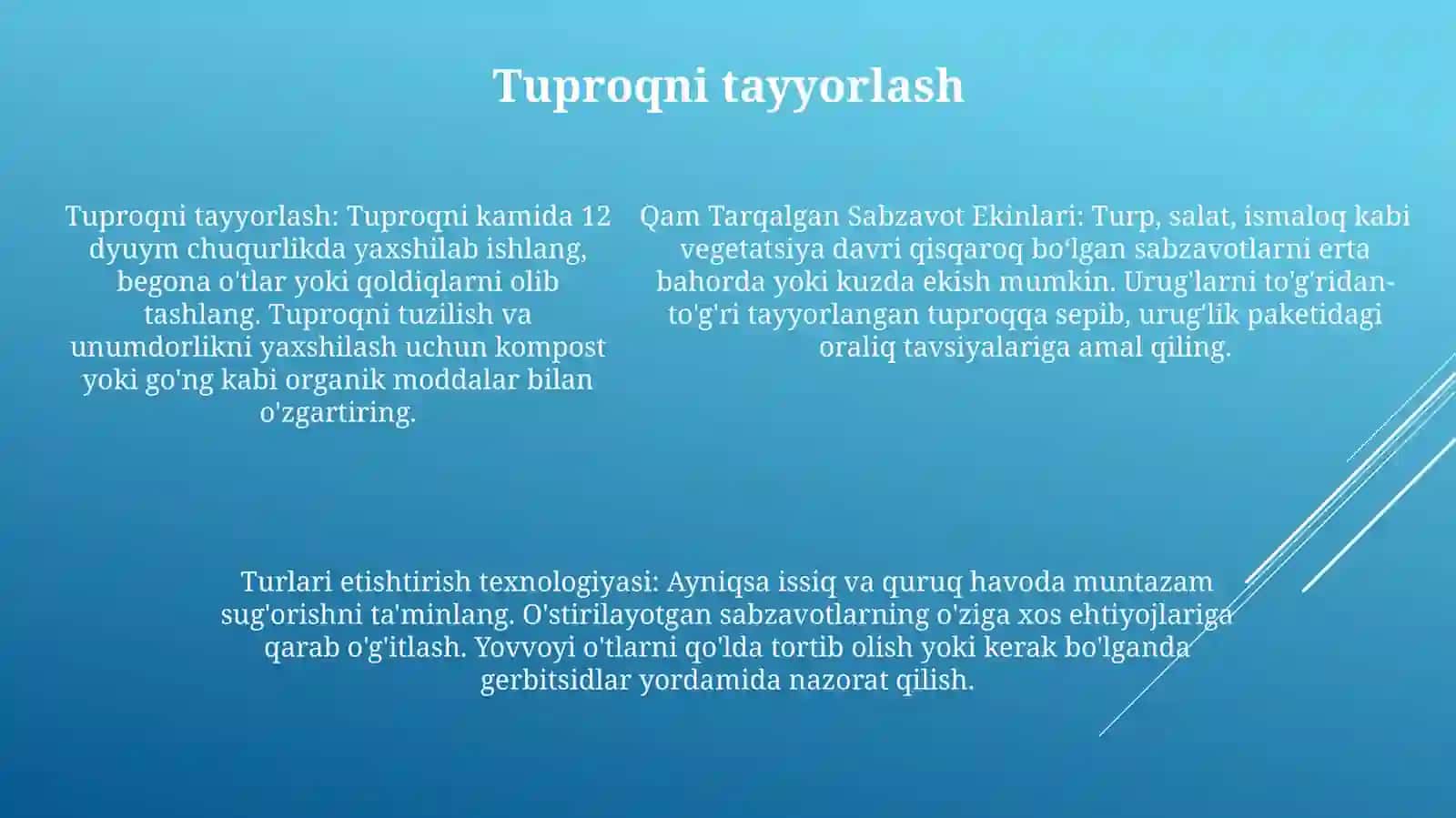 Kam Tarqalgan Sabzavot Ekinlari Turlari Yetishtirish Texnologiyasi 4