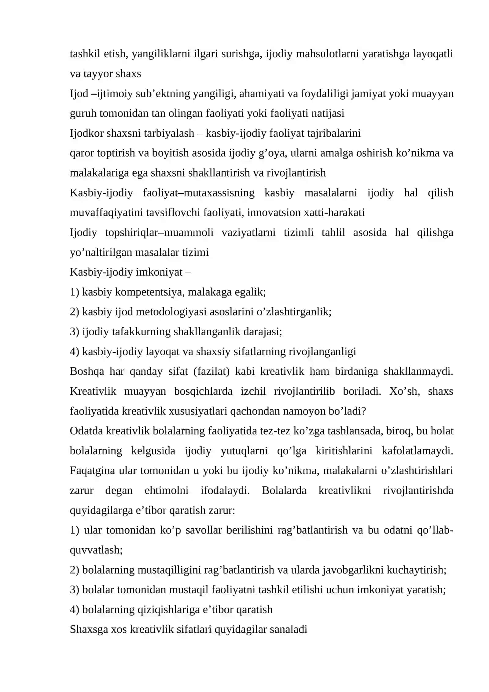Bo’lajak maktabgacha ta’lim pedagoglarini kreativ qobiliyatlarini rivojlantirish mazmuni 4
