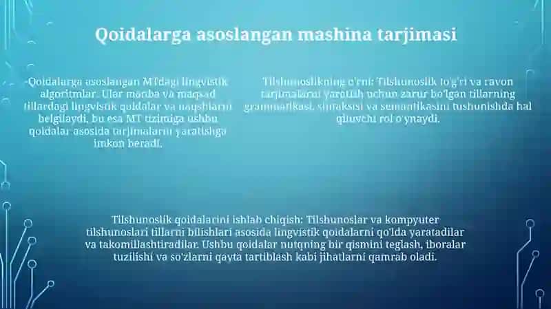 Qoidalarga Asoslangan Mashina Tarjimasi Texnalogiyasining Lingvistik Algoritmini Yaratish 4