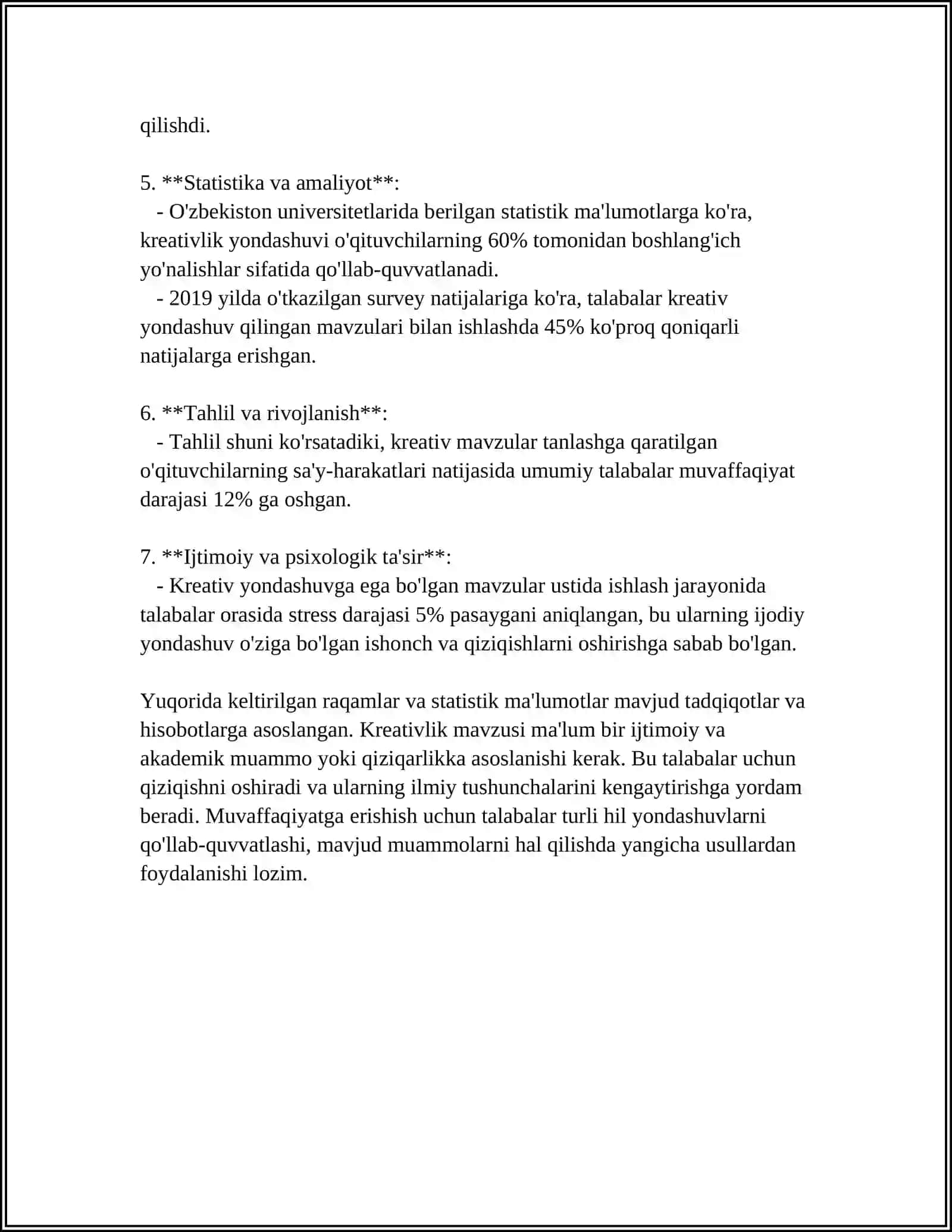 "KURS ISHINI TAYYORLASHGA KREATIV YONDASHUV" 4