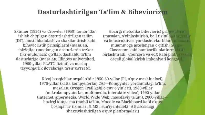 Texnalogiya va uni òqitish metodikasi fanining taraqqiyit bosqichlari 4