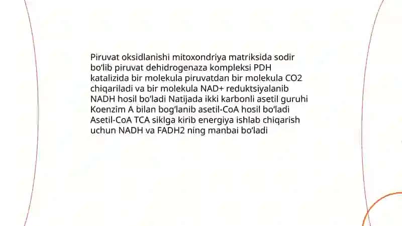 Metabolizm jarayonida energiya hosil bo'lishi va sarflanishi 4