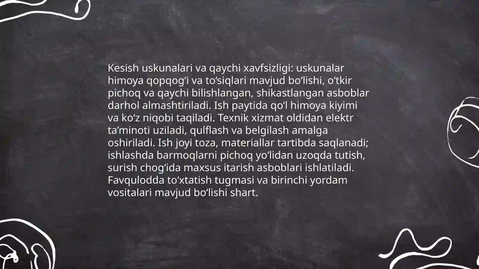 Tikuvchilik korxonalalari jihozlarida xavfsizlik qoidalari 4