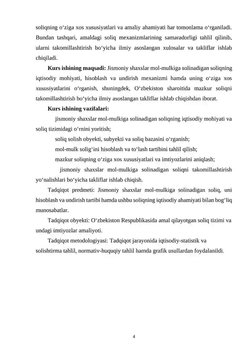 JISMONIY SHAXSLAR MOL-MULKIGA SOLINADIGAN SOLIQNING O’ZIGA XOS XUSUSIYATLARI 4