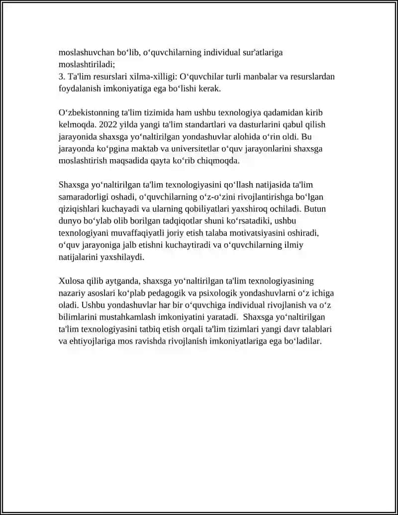 SHAXSGA YOʻNALTIRILGAN TA’LIM TEXNOLOGIYASI 4