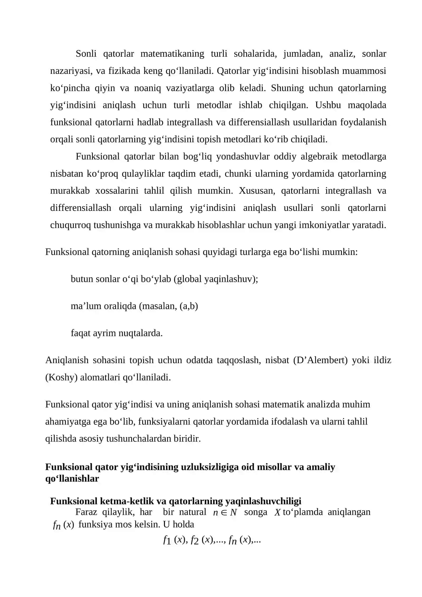 Funksional qator yig‘indisining uzuluksizligi 4