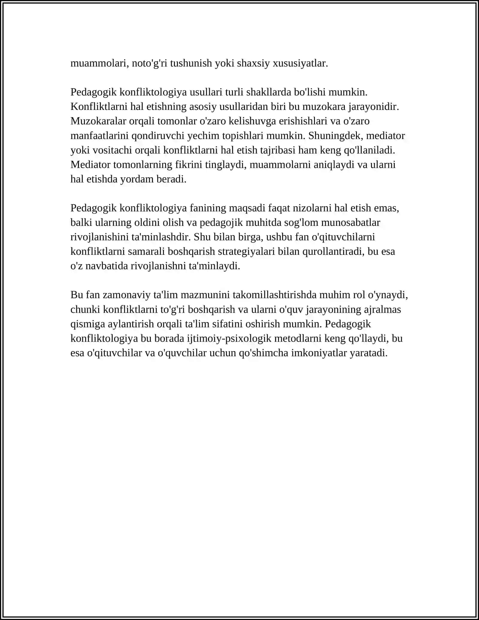 HOZIRGI KUNDA BARKAMOL SHAXSNI TARBIYALASHDA PEDAGOGIC KONFLIKTOLOGIYA FANINING AHAMIYATI 4