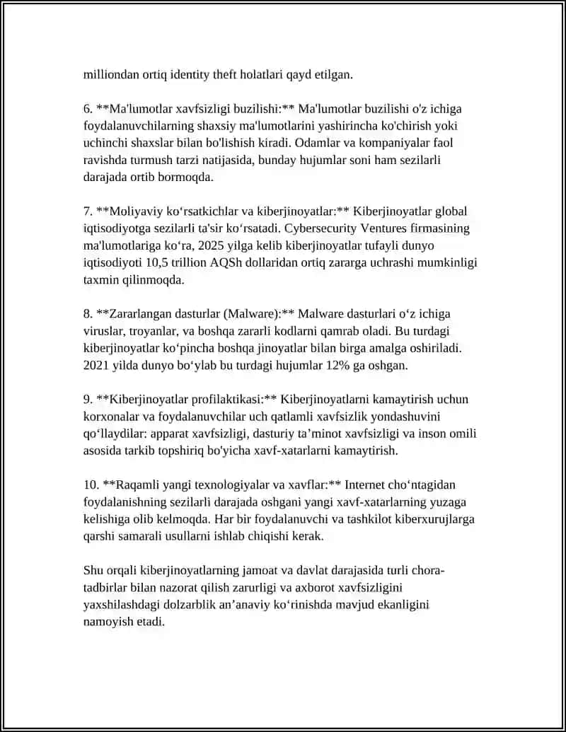 Kiberjinoyatlar turlari 4