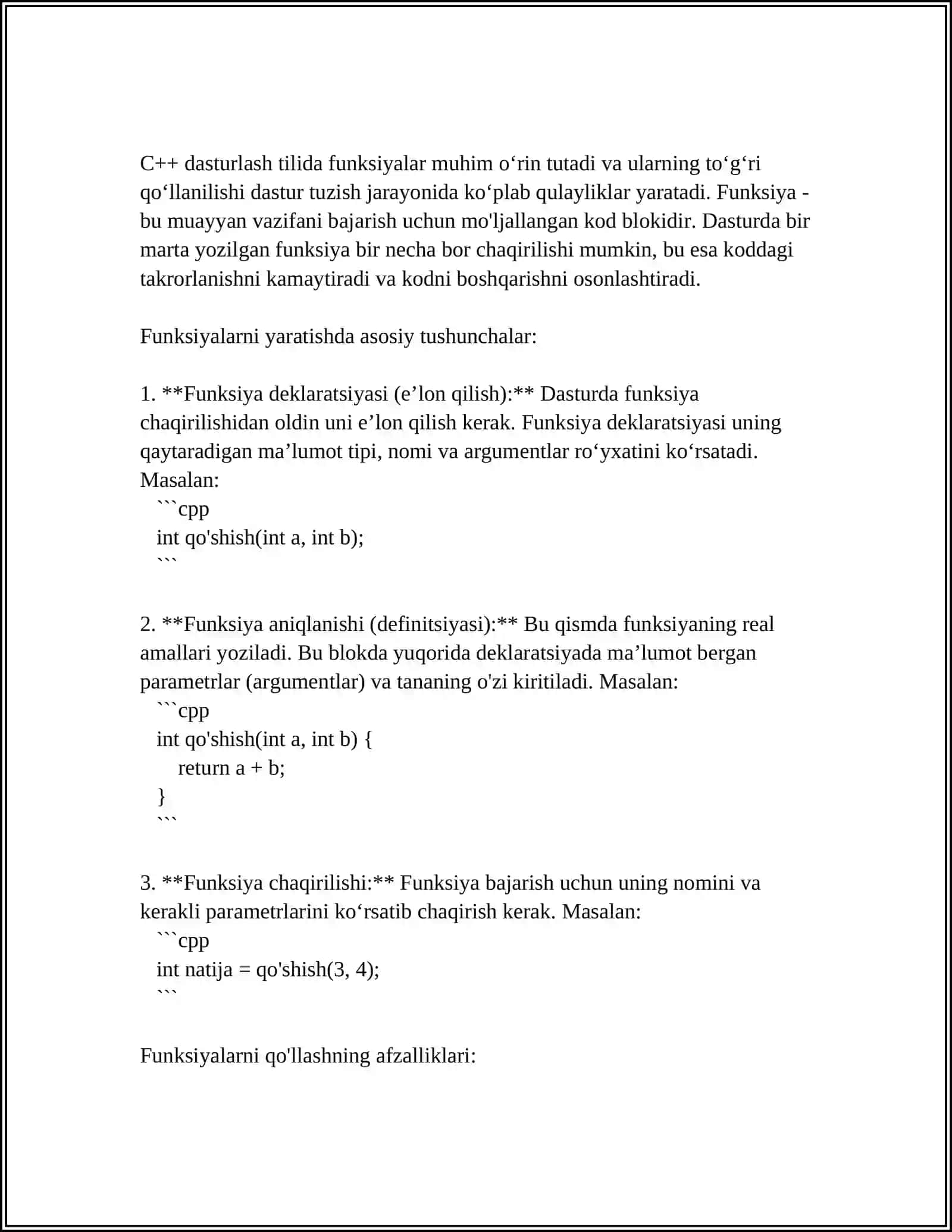 C++ VA BOSHQA TILLARDA ( POSCAL C#) MODULI DASTURLASH 4