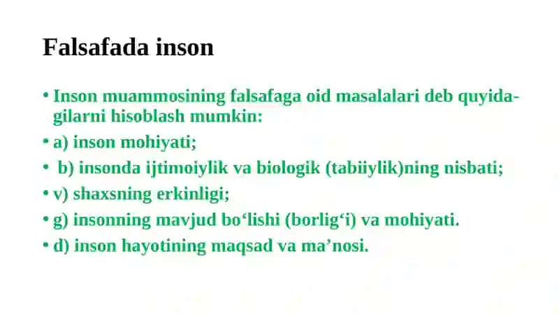 Falsafiy antropologiya (Inson falsafasi) 4