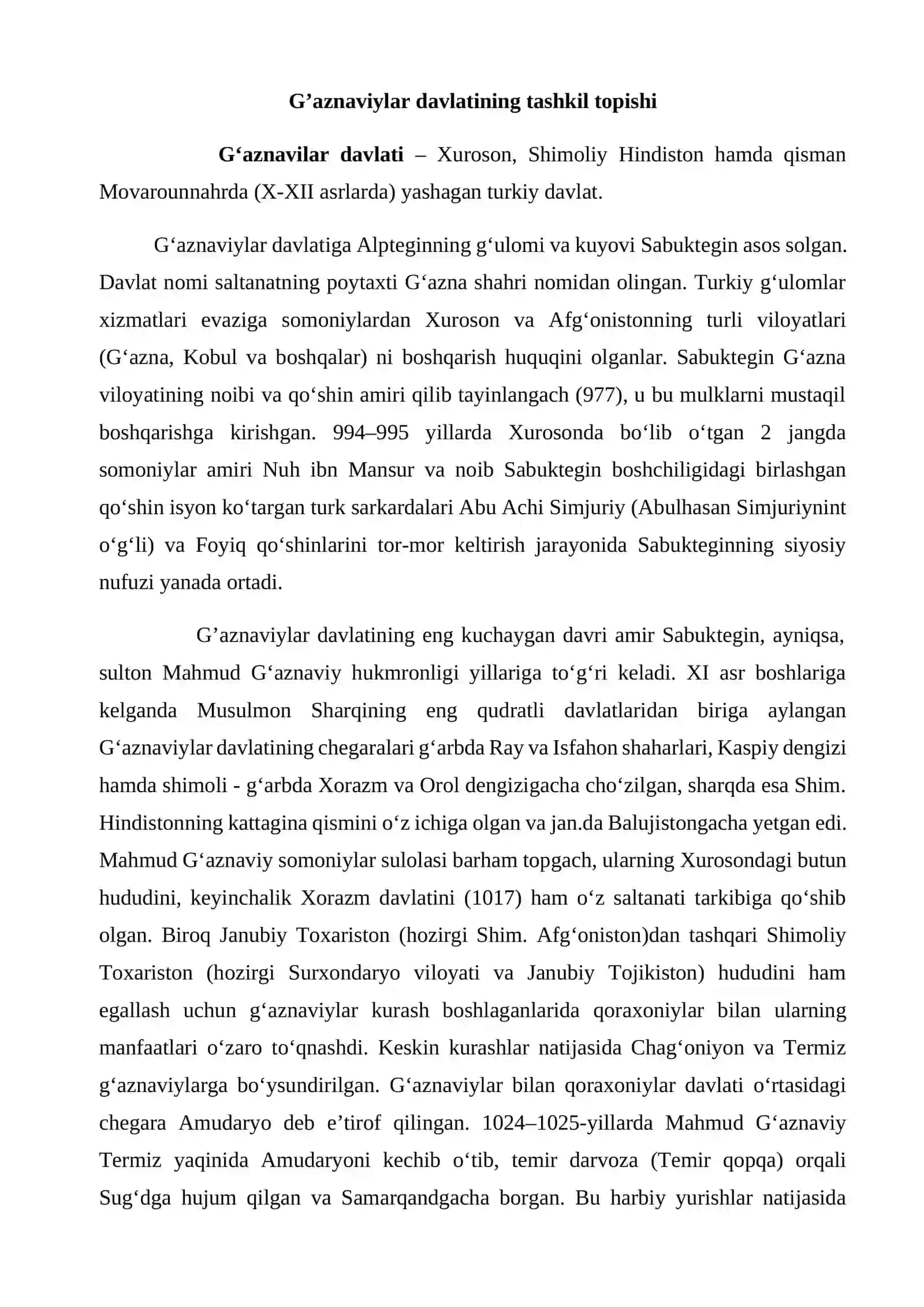 G’aznaviylar davlatining tashkil topishi va boshqaruv tizimi 4