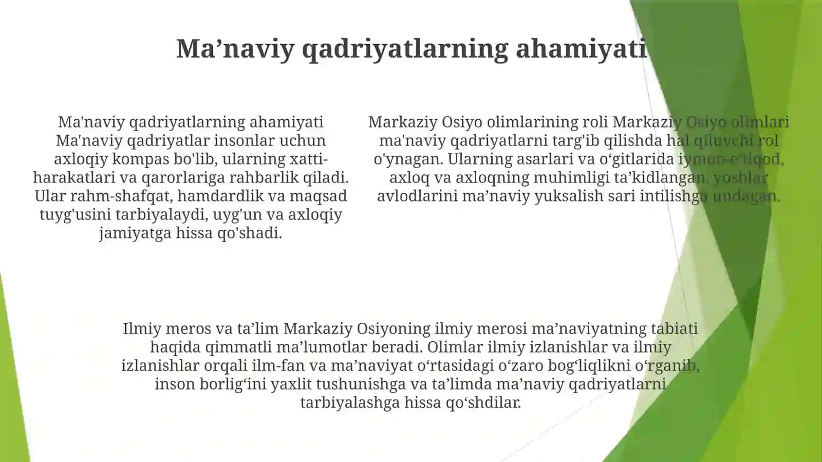 Yuksak Ma'Naviyatli Yoshlarni Tarbiyalashda O'Rta Osiyo Allomalari IlmiyMerosiningO'Rni 4