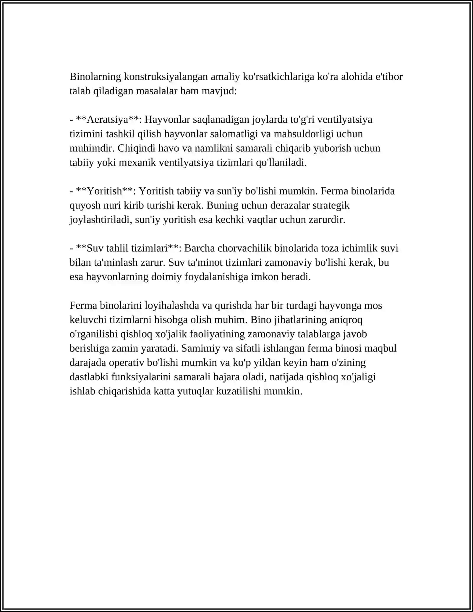 QISHLOQ XOʻJALIGI QURILISH KONSTRUKSIYALARI 4