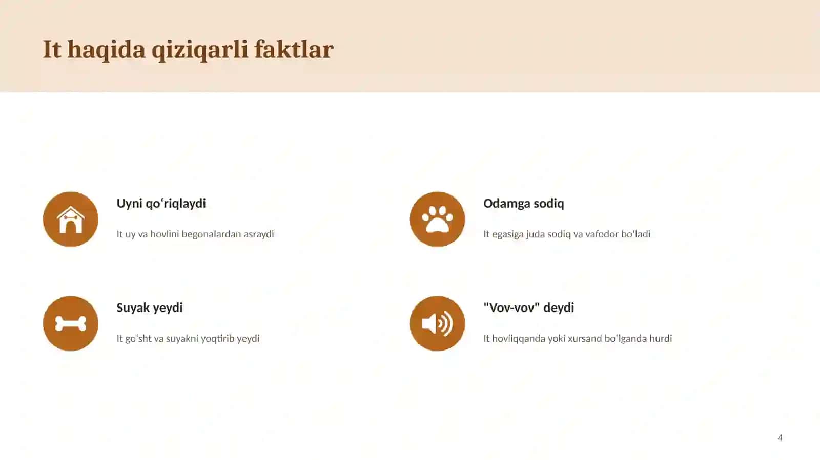 Uy hayvonlari. Bog`cha uchun. 4