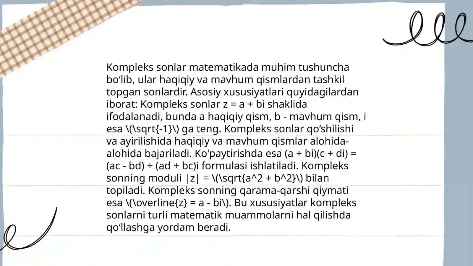 Kompleks sonlar 4