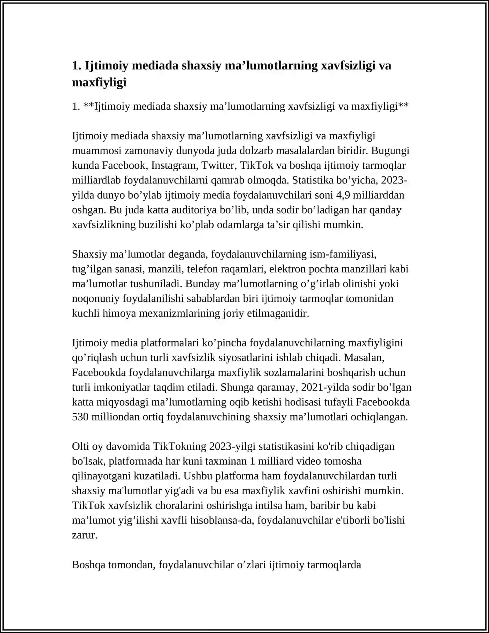 IJTIMOIY MEDIADA TAXDIDLAR XURJLAR VA XAV-XATARLAR 4