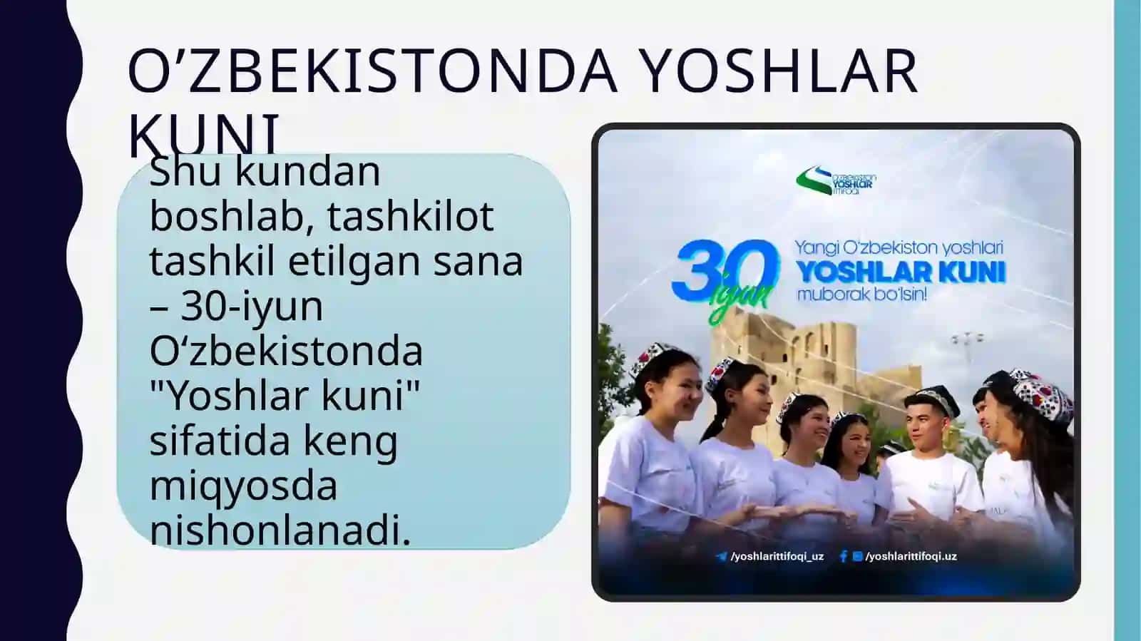 O’ZBEKISTONDAYOSHLARITTIFOQININGTASHKILETILIShI 4