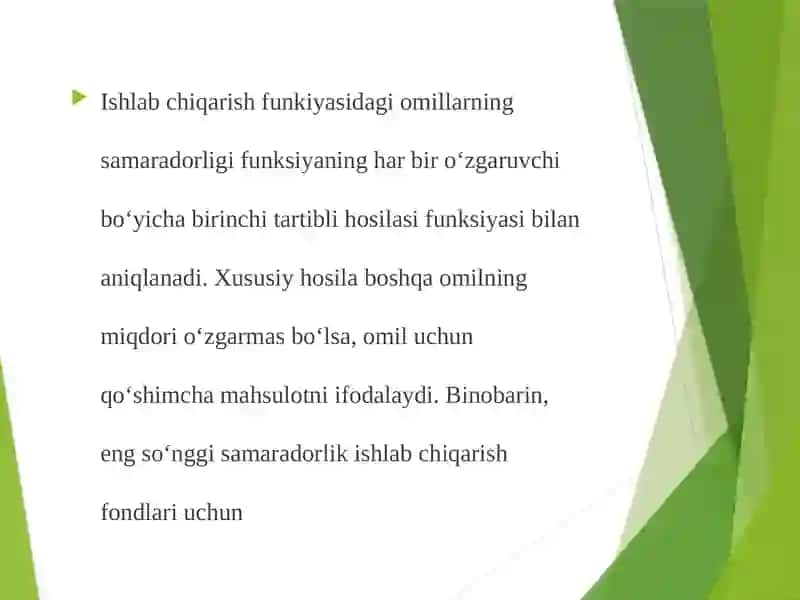 Ishlab chiqarish funksiyalarining xarakteristikalari 4