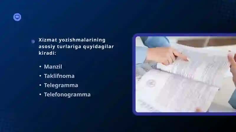 Xizmat yozishmalari 4