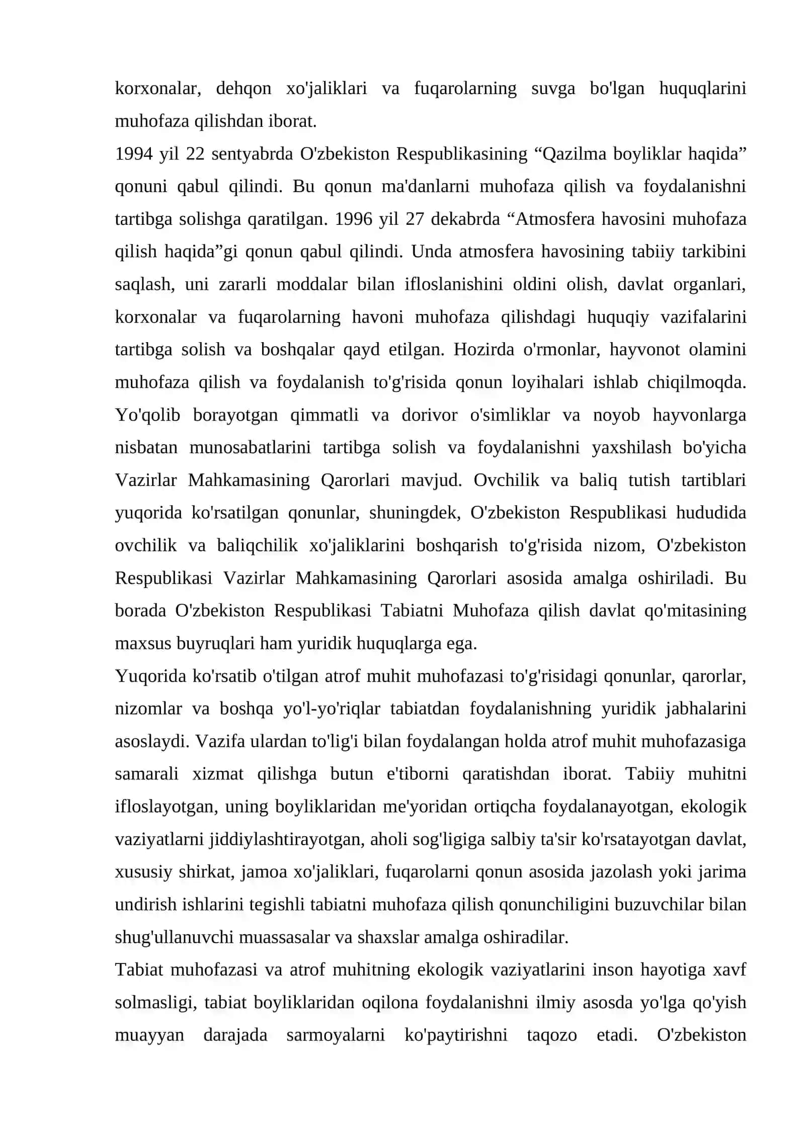 Tabiatni muhofaza qilishning tashkiliy va huquqiy asoslari 4