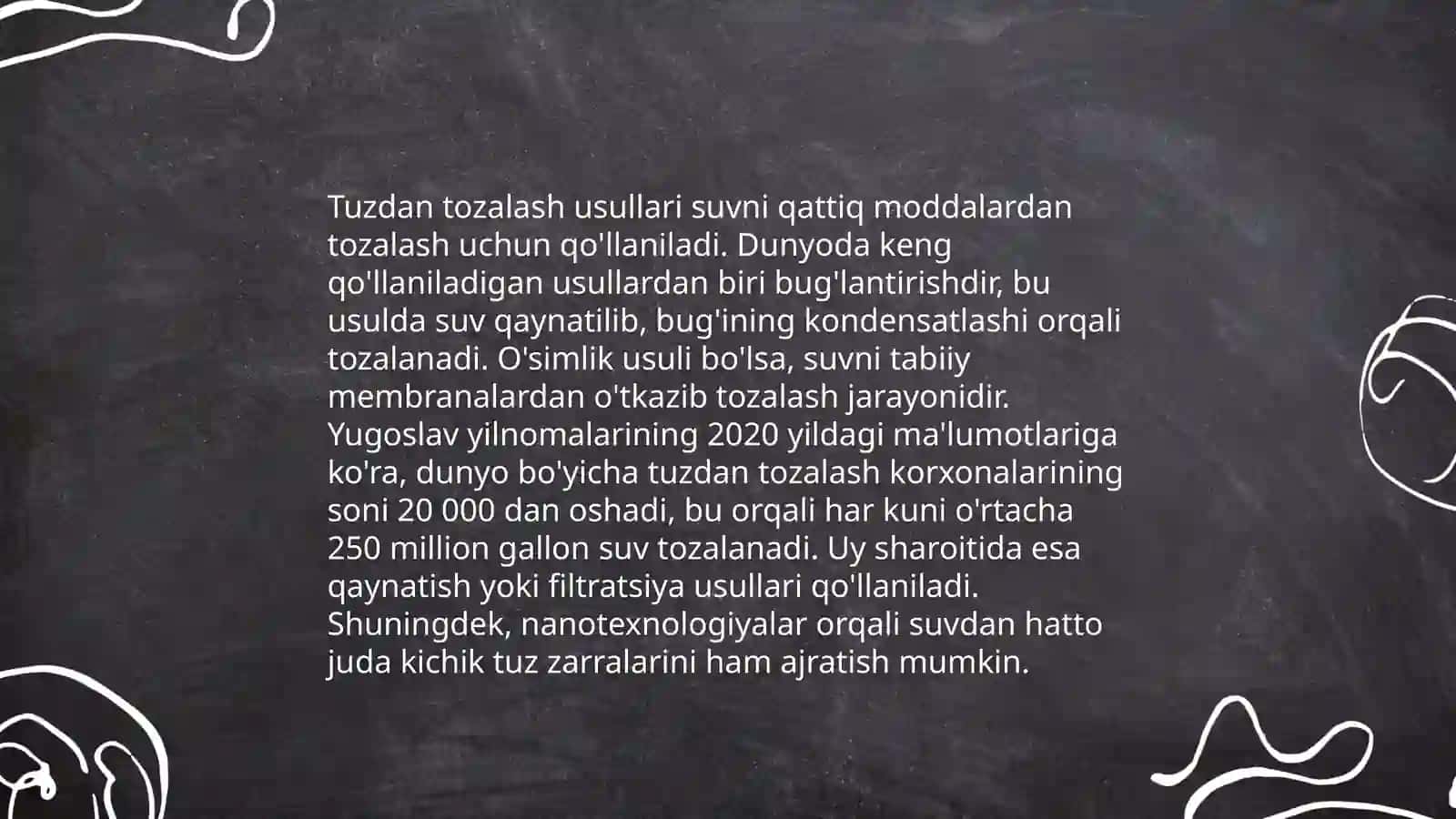 Chuchuk suvi sho'r suv qilish va sho'r suvni chuchuk suv qilish 4