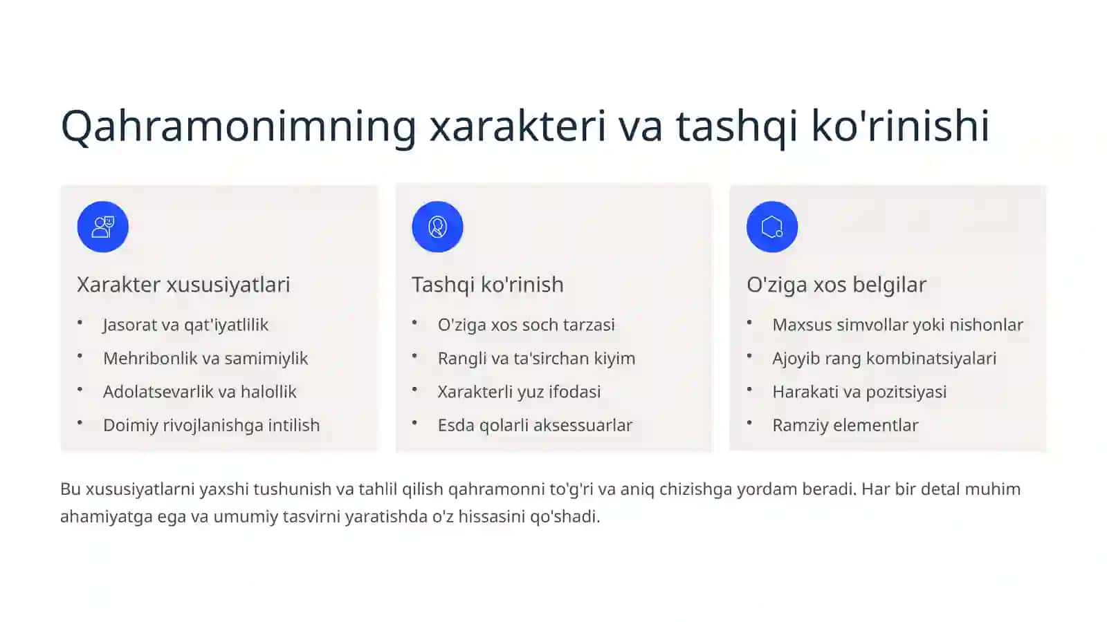 Mening sevimli qahramonim tasvirini chizish 4