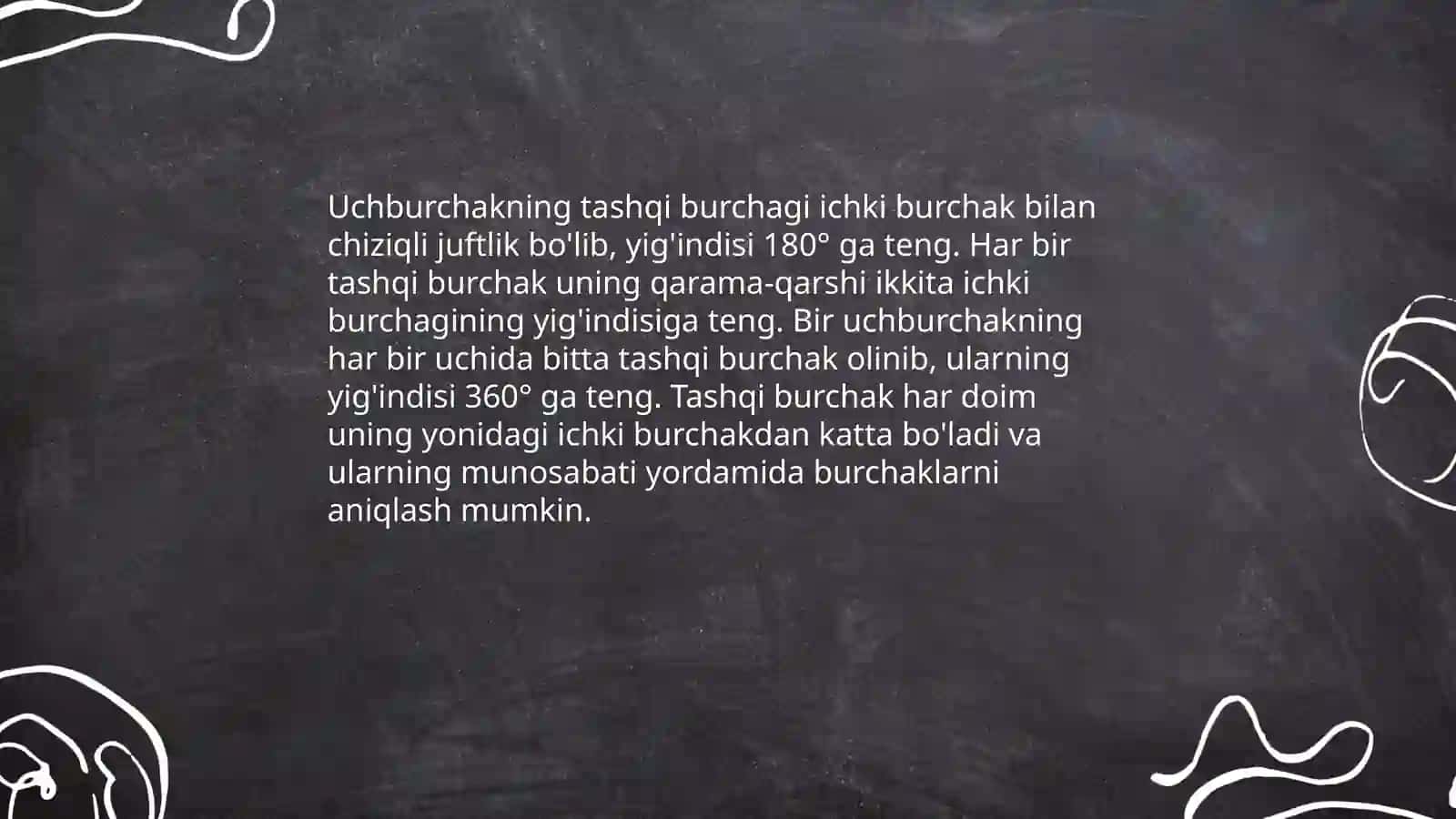 Uchburchakning xossalari 4
