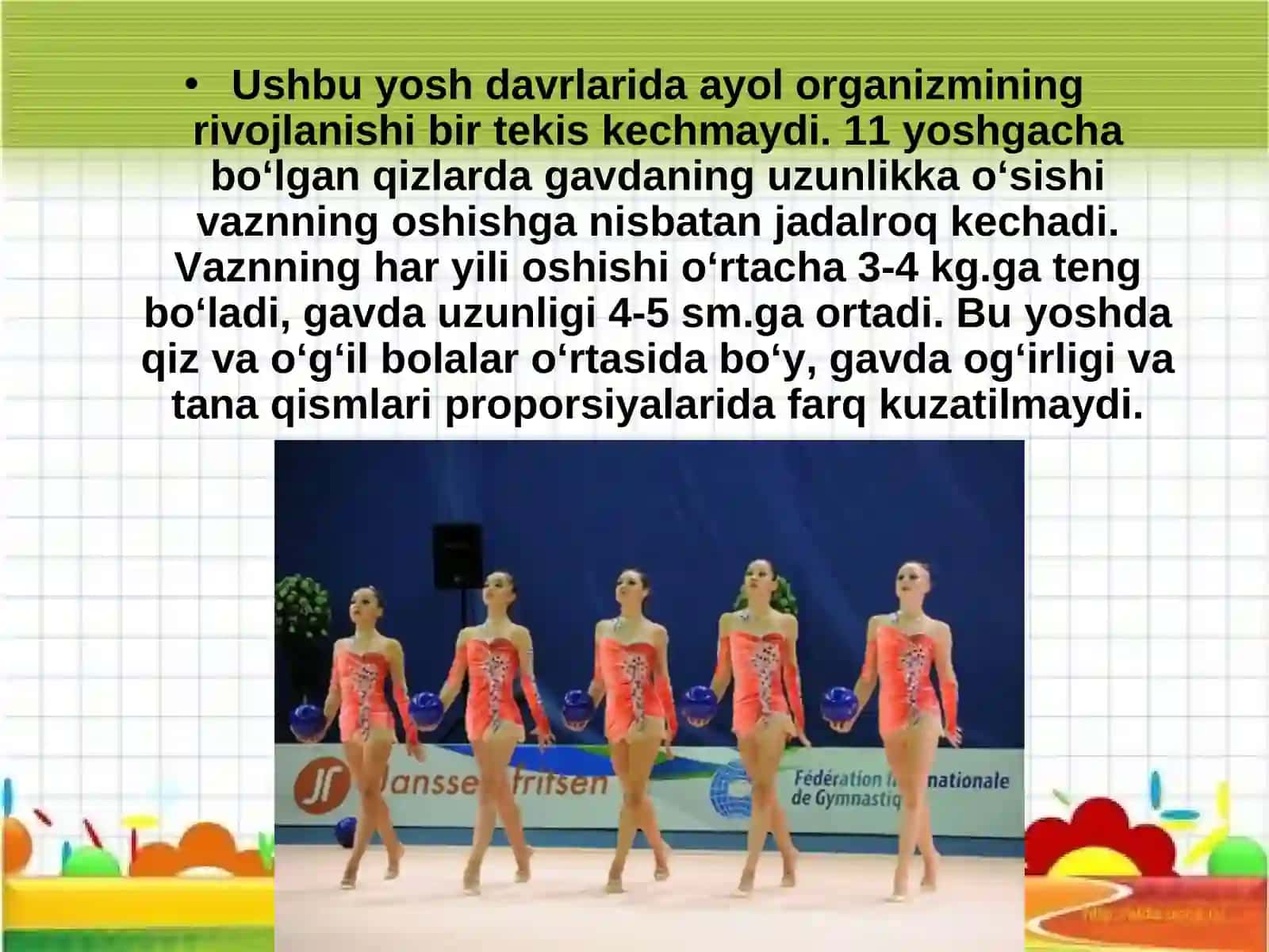 Xotin qizlar sportini rivojlantirish va ular qobilyatini davriy o`zgarishi 4