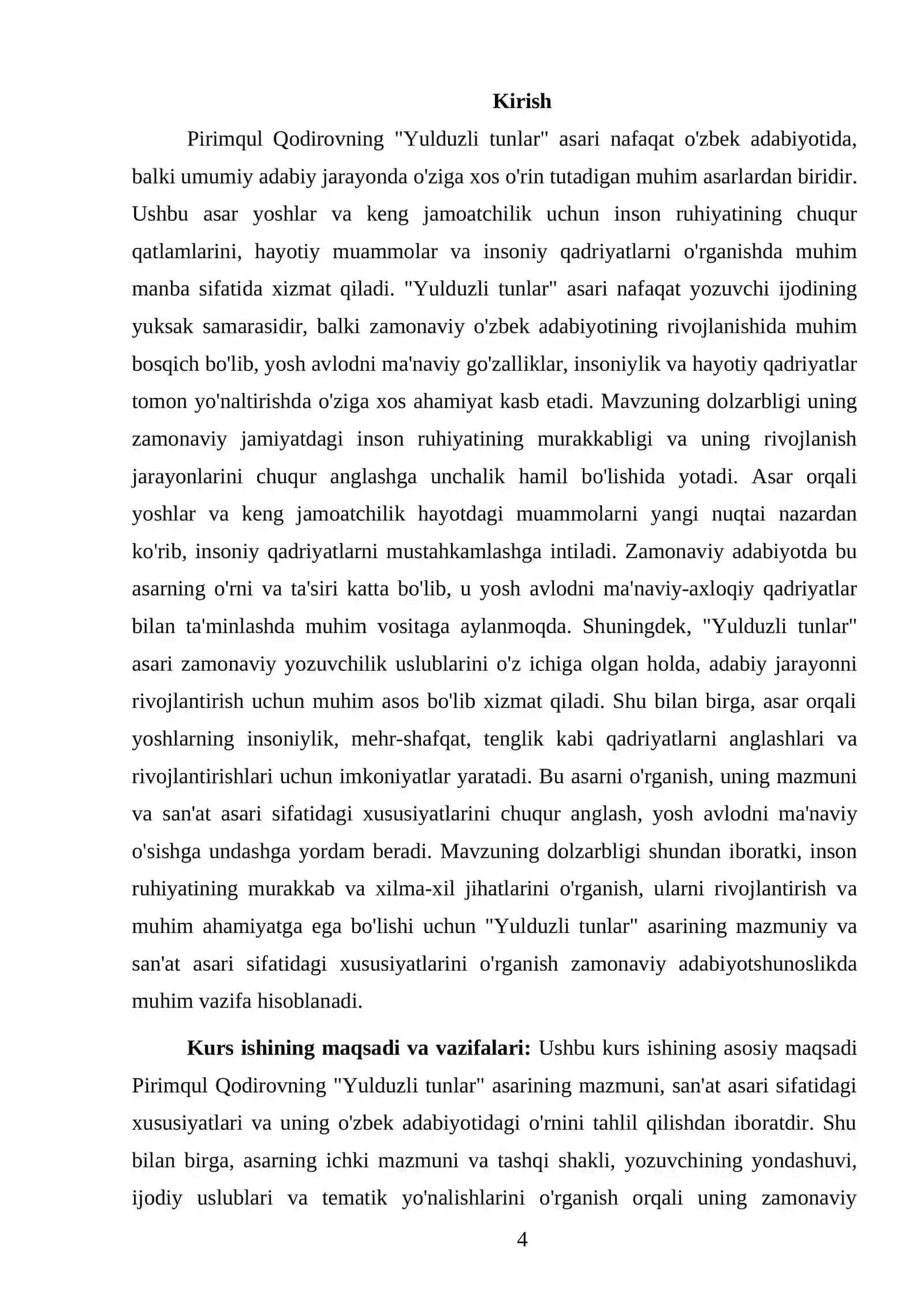 PIRIMQUL QODIROVNING "YULDUZLI TUNLAR" ASARINI O'QITISH USULLARI 4
