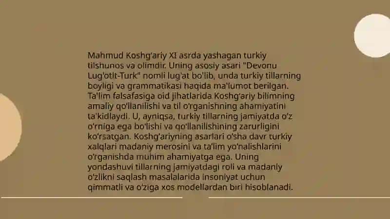 Mahmud Koshgʻariyning pedagogik qarashlari 4