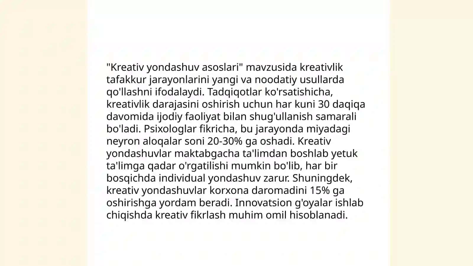 Kerativ yondashuv asosida nazariy va ammaliy mashgulatlar uchun dedaktiv ishlamalar tayorlash 4