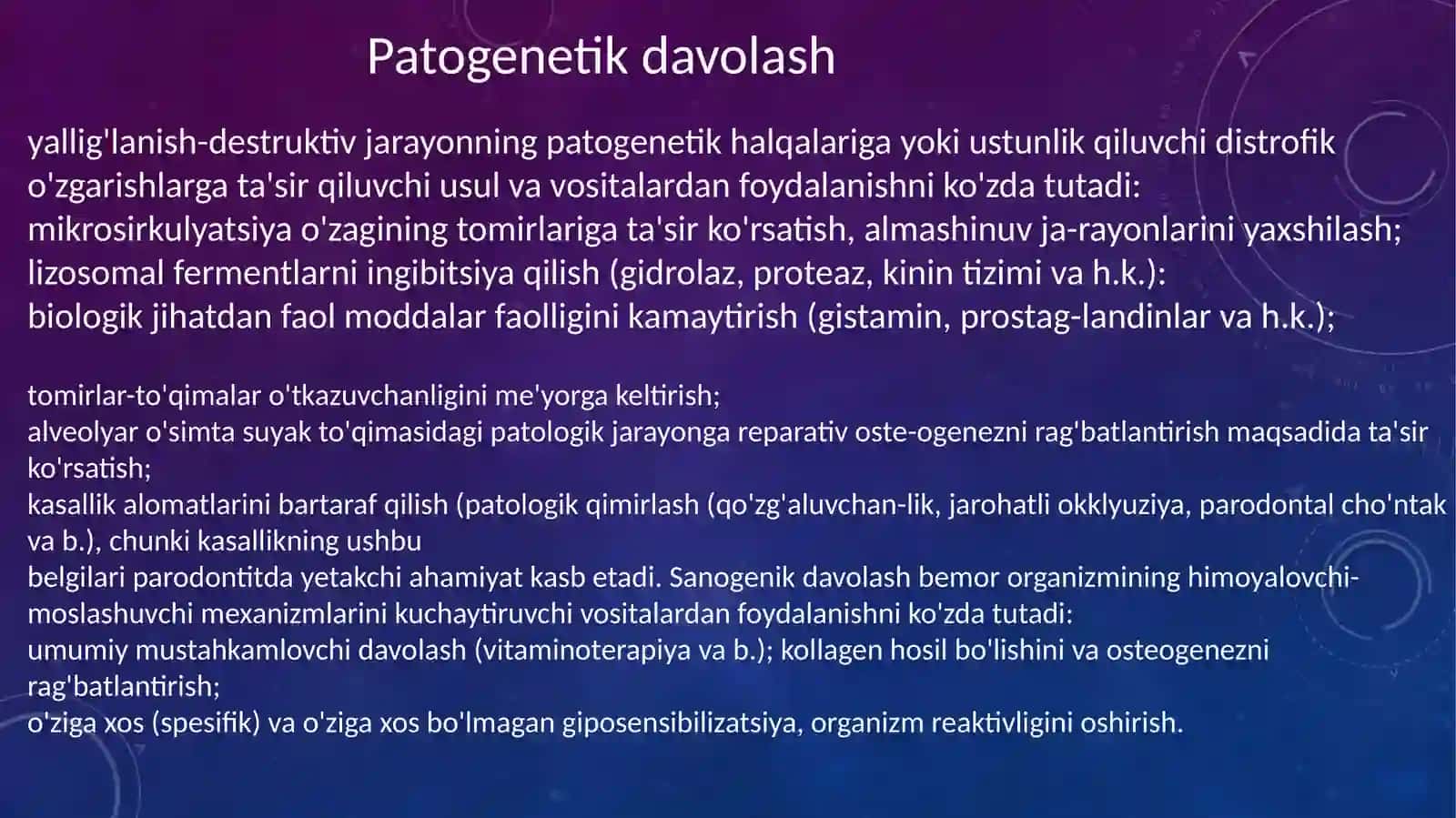 Parodont kasaliklarini umiy davolash. RECEPTURA 4