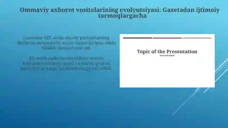 Ommaviy axborot vositalarining siyosiy jarayondagi evolyutsiyasi 4