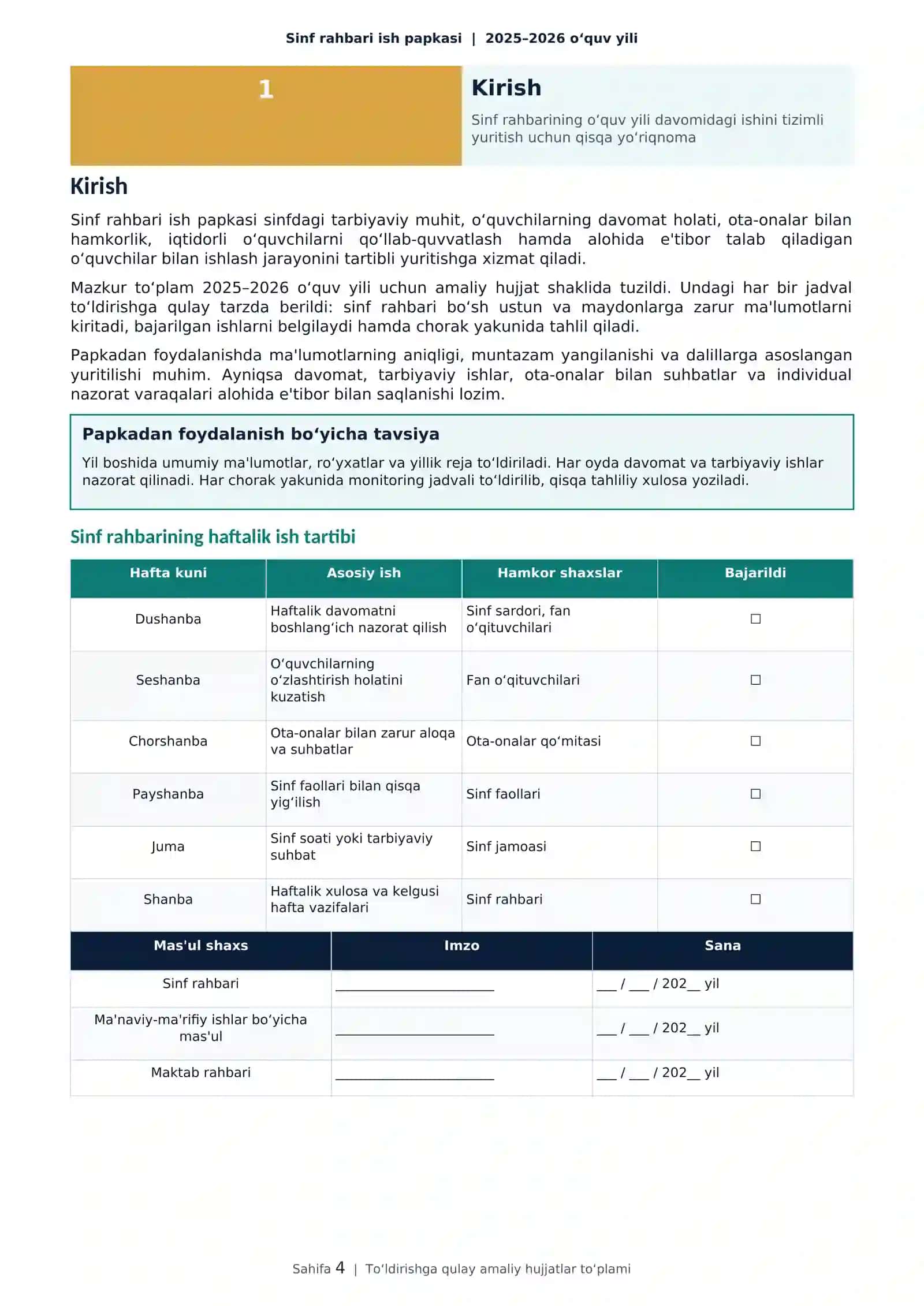 SINF RAHBARI UCHUN 2025–2026 O‘QUV YILI TAYYOR ISH PAPKASI 4