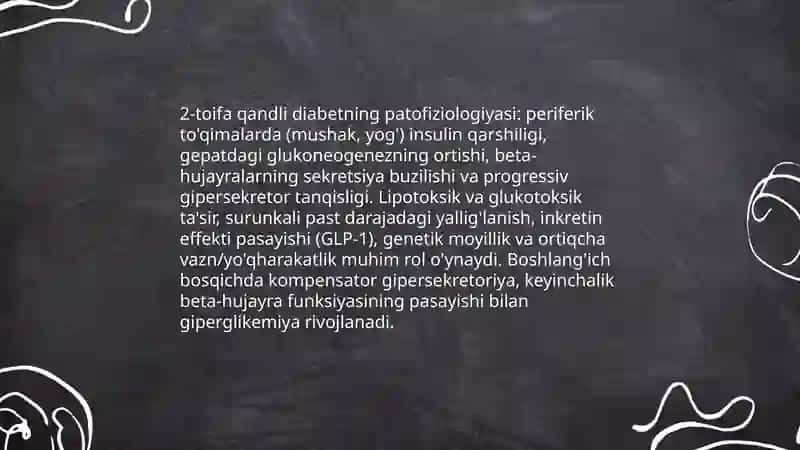Qandli diabet tiplari va ularning fiziologik xususiyatlari 4