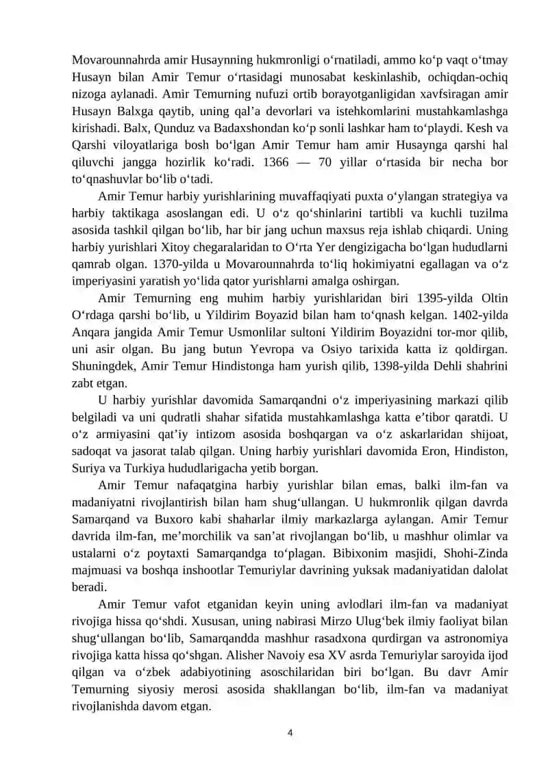 Amir Temur buyuk davlat arbobi Referat 4