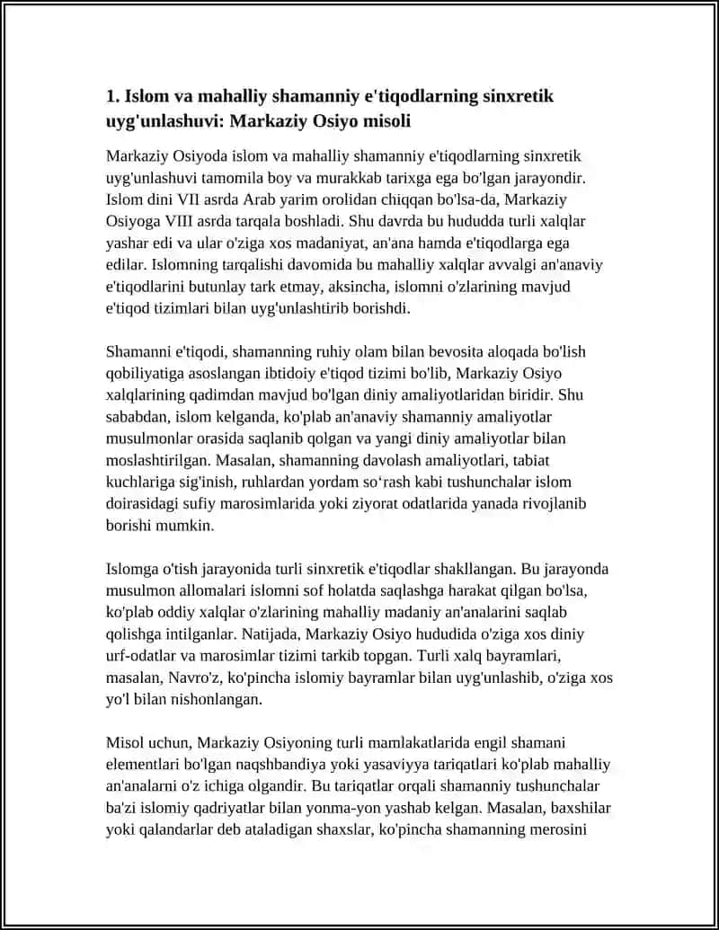 ISLOM VA BOSHQA DINIY AQIDALAR SINKRETLASHUVI NATIJASIDA SHAKLLANGAN DINIY TAʼLIMOTLAR TARIXI 4