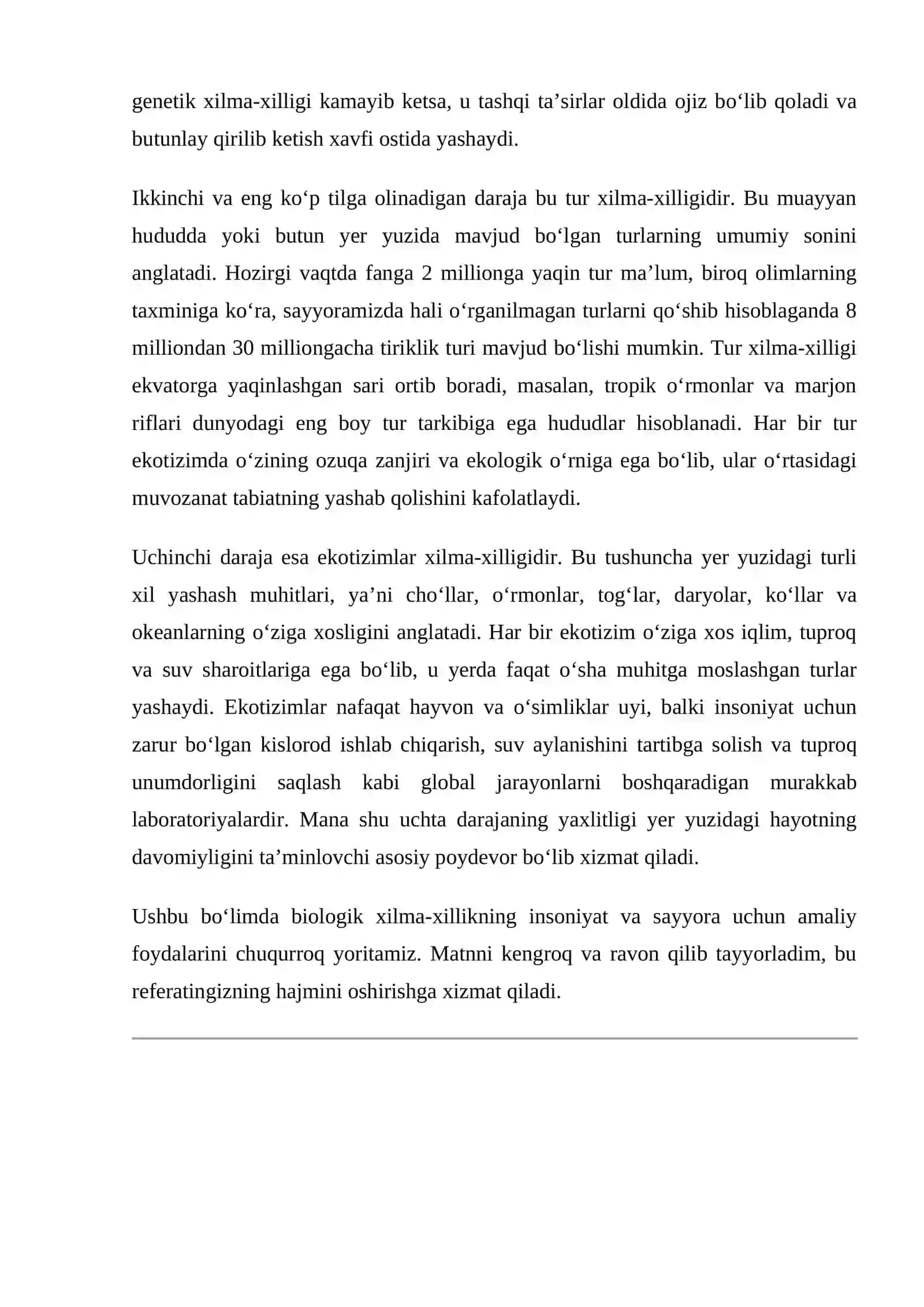Biologik xilma-xillik va uni muhofaza qilish 4